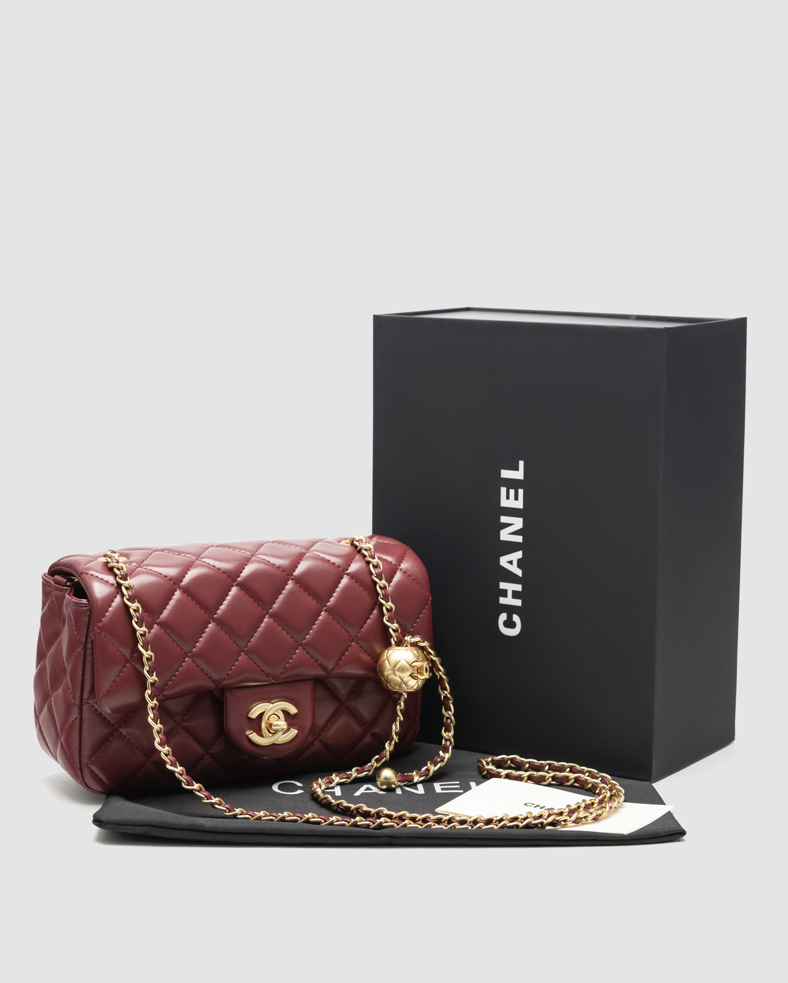 Chanel Classic 1.55 Small Single Flap in Burgundy/Gold - 8