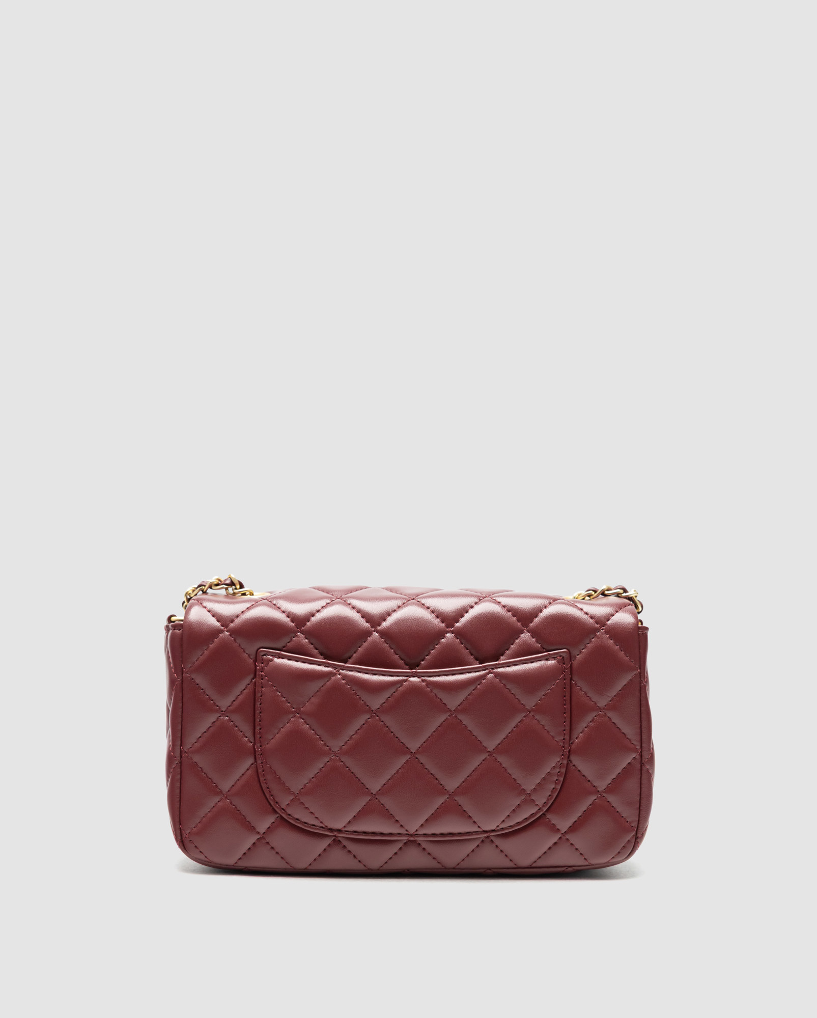 Chanel Classic 1.55 Small Single Flap in Burgundy/Gold - 3