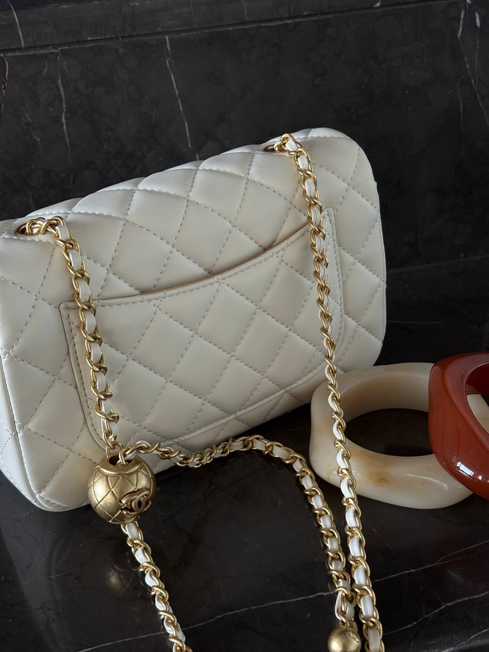 Chanel Classic 1.55 Small Single Flap in Milk/Gold - 7