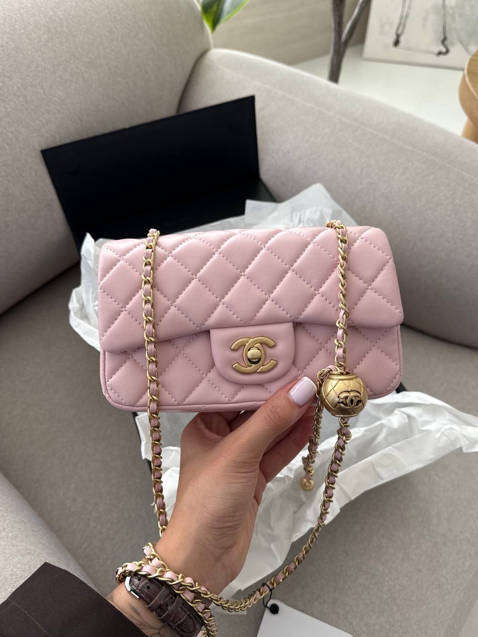 Chanel Classic 1.55 Small Single Flap in Pink/Gold - 3