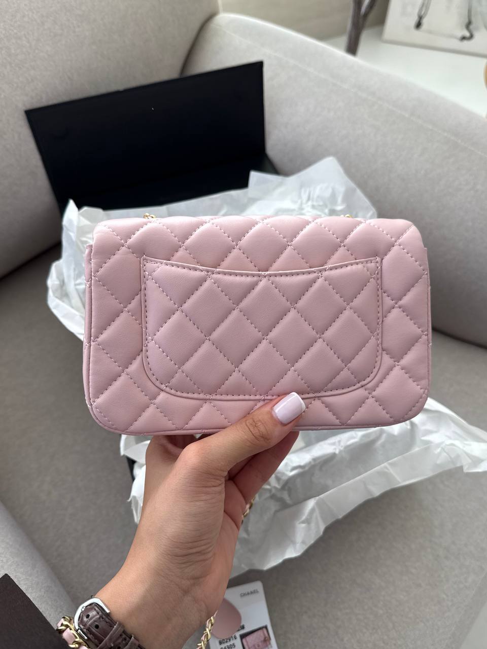 Chanel Classic 1.55 Small Single Flap in Pink/Gold - 7