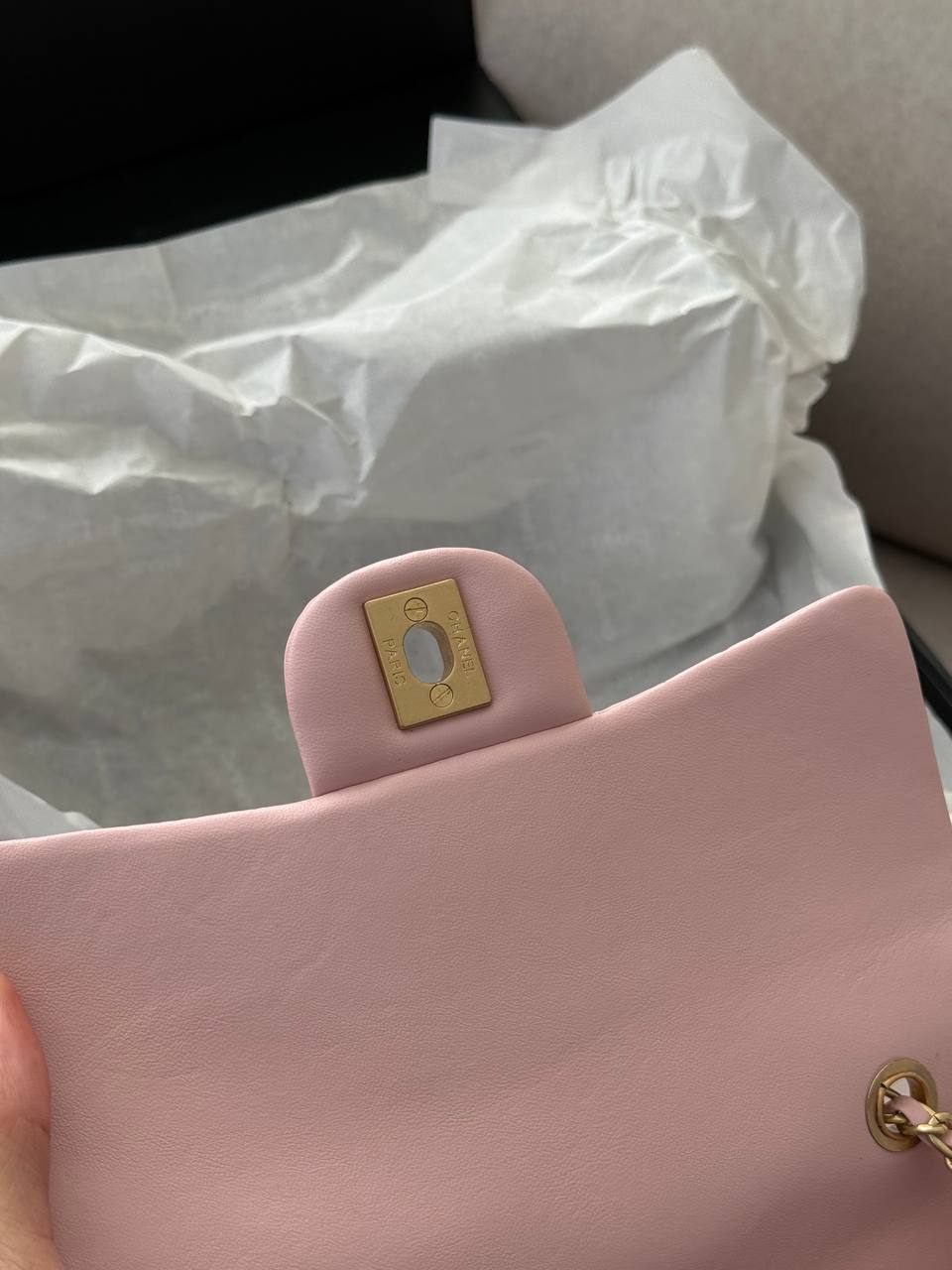 Chanel Classic 1.55 Small Single Flap in Pink/Gold - 8