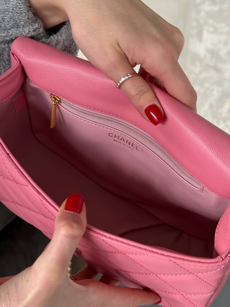 Chanel Classic 1.55 Small Single Flap Pink/Gold - 6