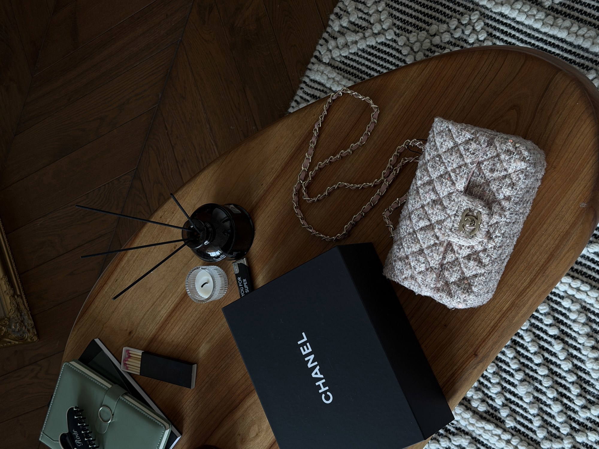 Chanel Classic 1.55 Small Single Flap Tweed/Gold - 11