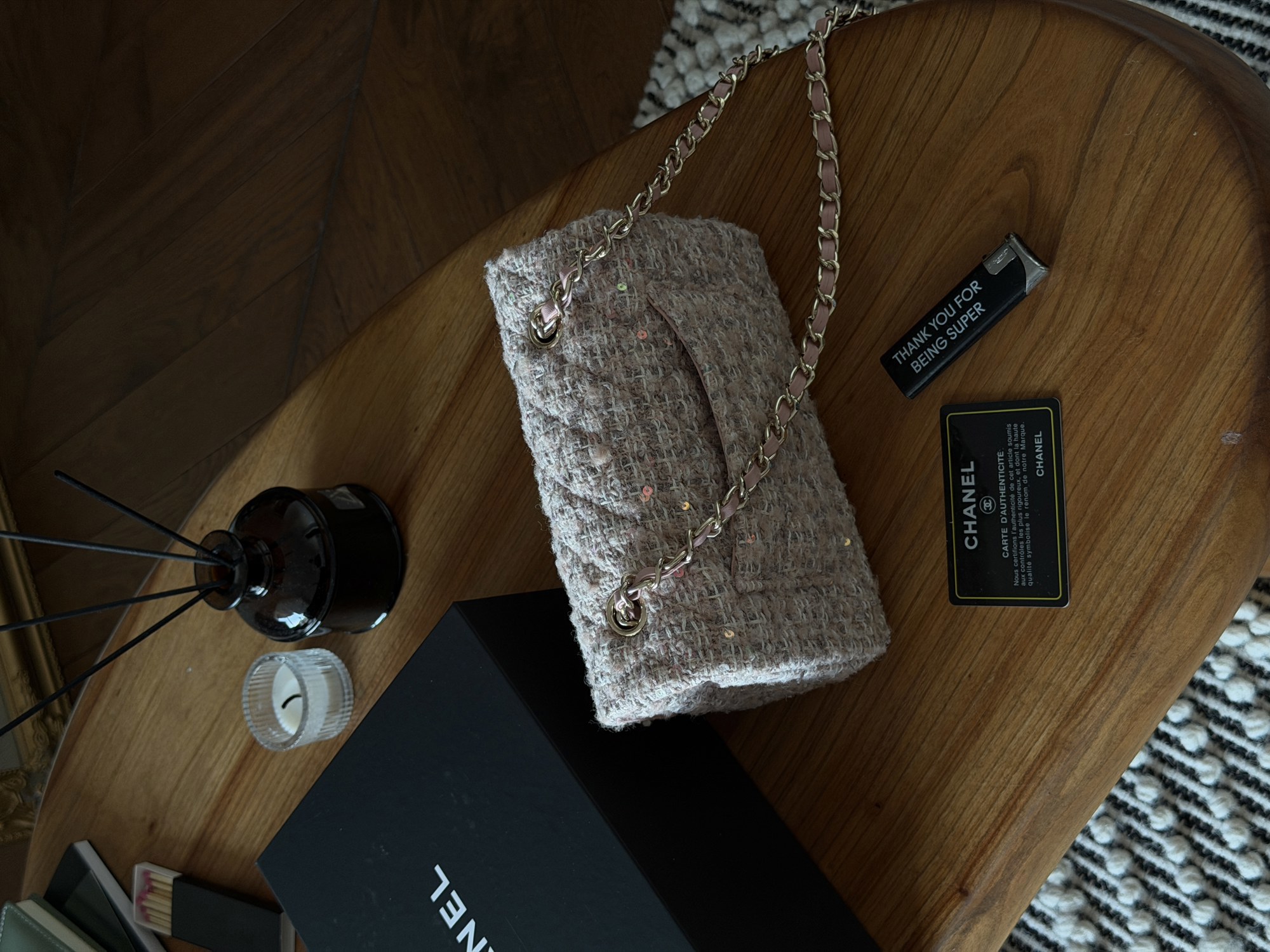 Chanel Classic 1.55 Small Single Flap Tweed/Gold - 8