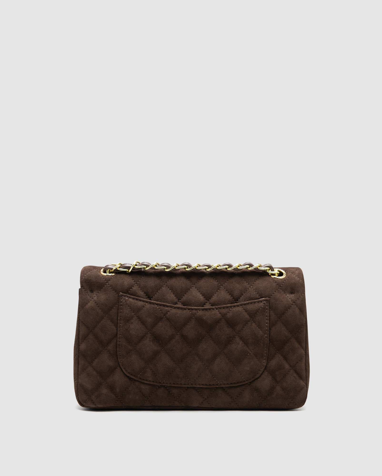 Chanel Classic 2.55 Medium Double Flap in Suede Brown/Gold - 3
