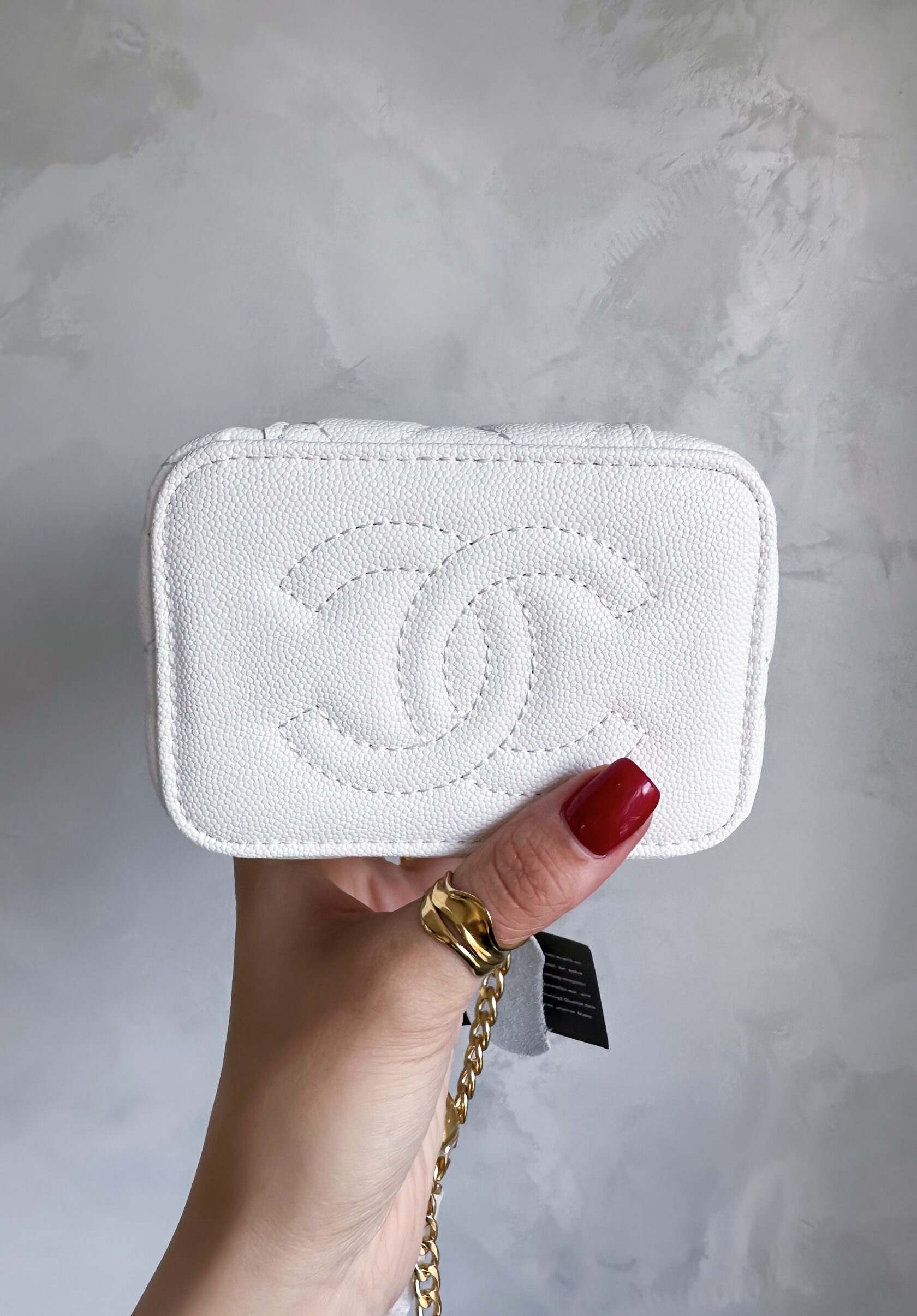 Chanel Classic Beige Lambskin Pearl Crush Mini Vanity Case - 10