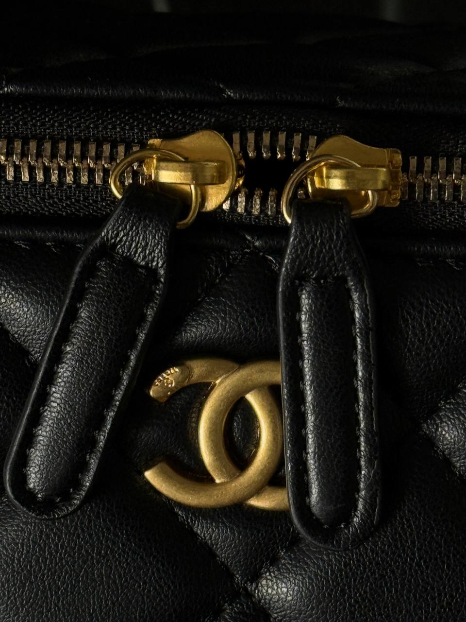 Chanel Classic Black Lambskin Pearl Crush Vanity Bag - 6