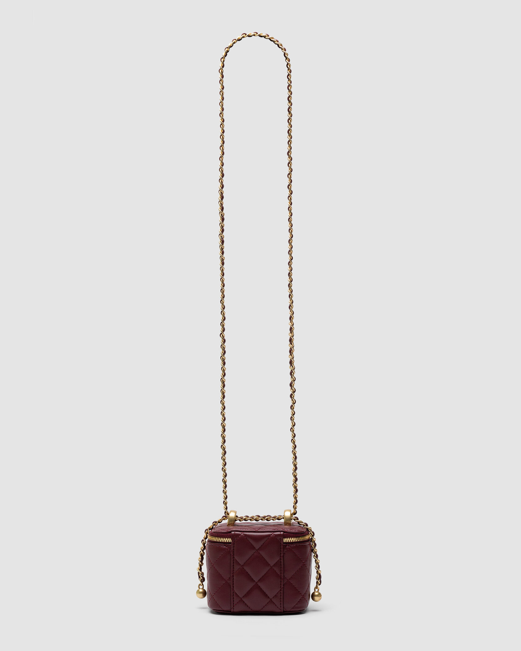 Chanel Classic Burgundy Lambskin Pearl Crush Mini Vanity Case - 3