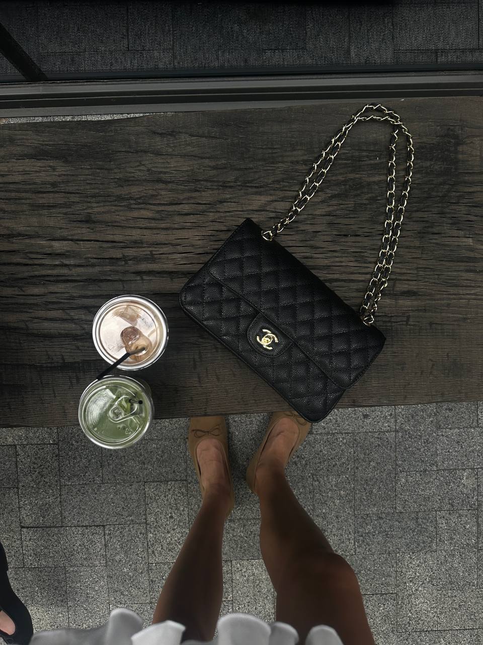 Chanel Classic Double Flap Bag Medium in Black Caviar Leather with Gold Hardware - 4