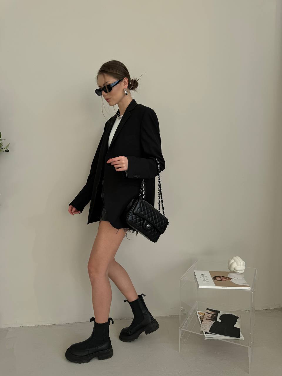 Chanel Classic Double Flap Bag Medium in Black Caviar Leather with Silver Hardware - 6