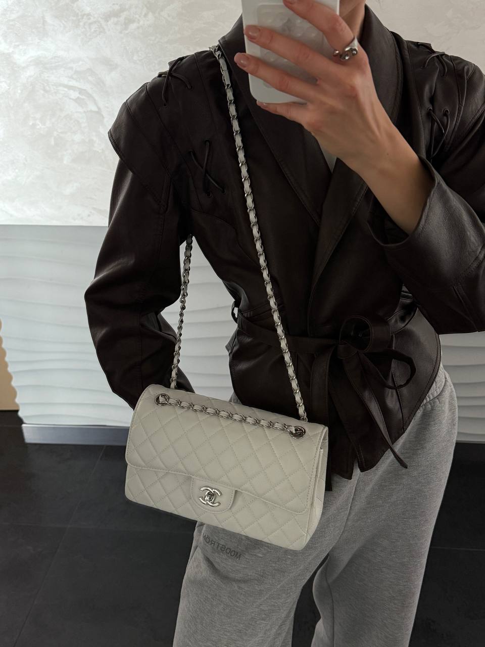 Chanel Classic Flap Bag In White - 2