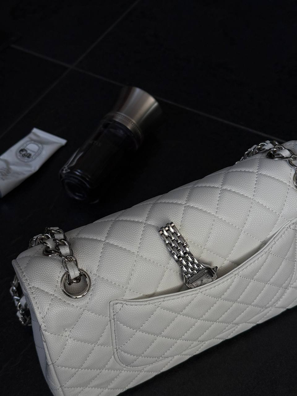 Chanel Classic Flap Bag In White - 5