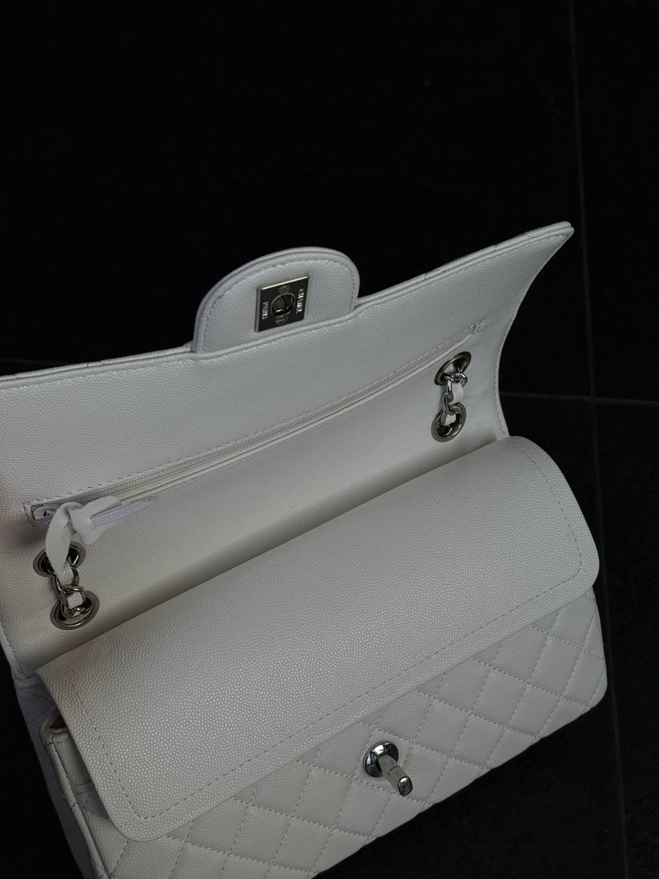 Chanel Classic Flap Bag In White - 6