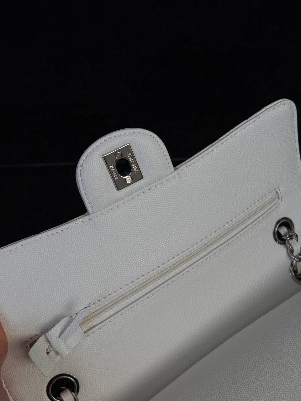 Chanel Classic Flap Bag In White - 7
