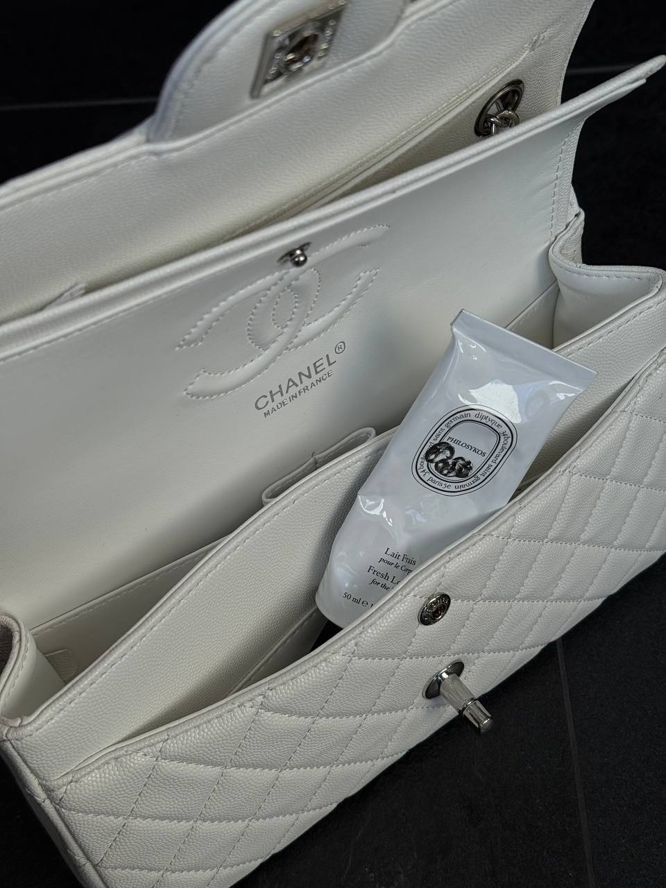 Chanel Classic Flap Bag In White - 9