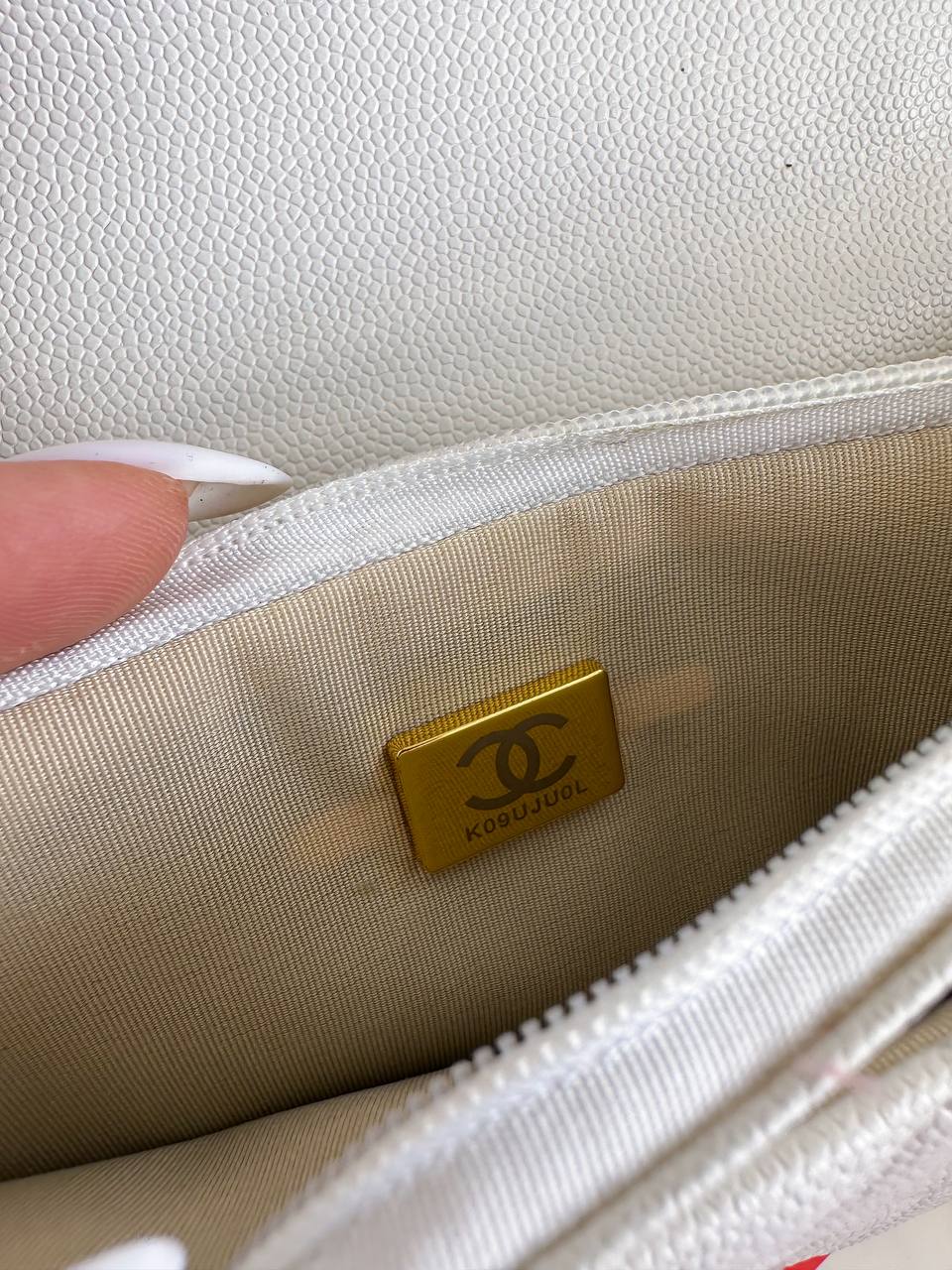 Chanel Classic Flap Mini White Caviar - 5