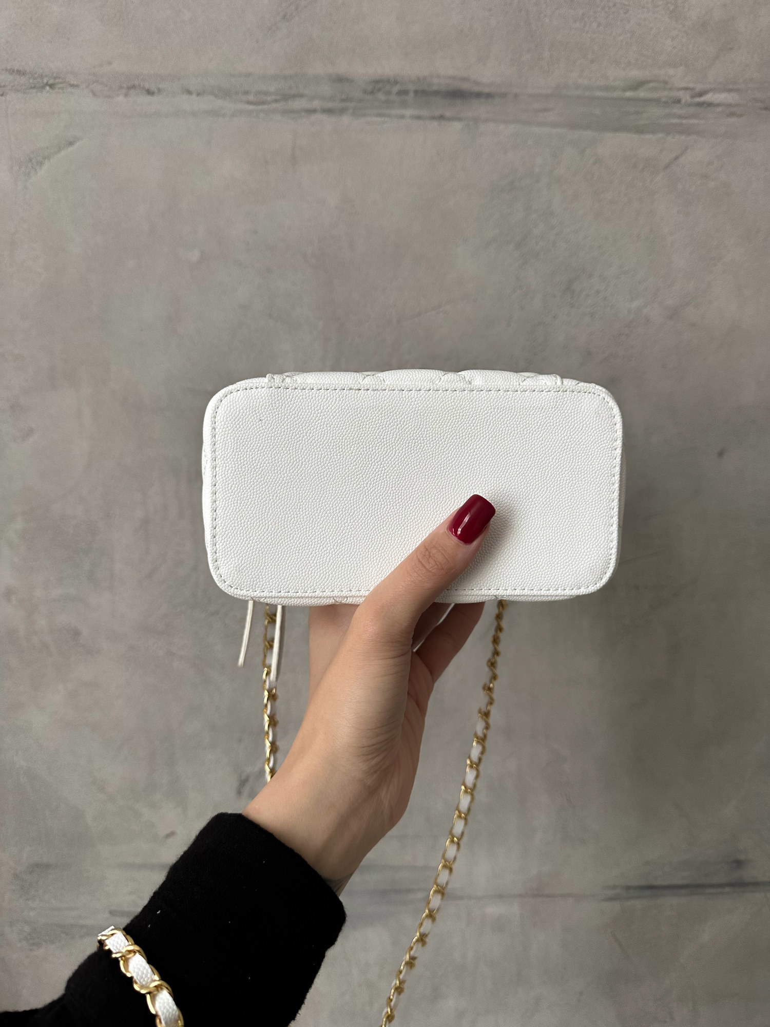 Chanel Classic Lambskin Pearl Crush Vanity Bag White/ Silver [ори - 10