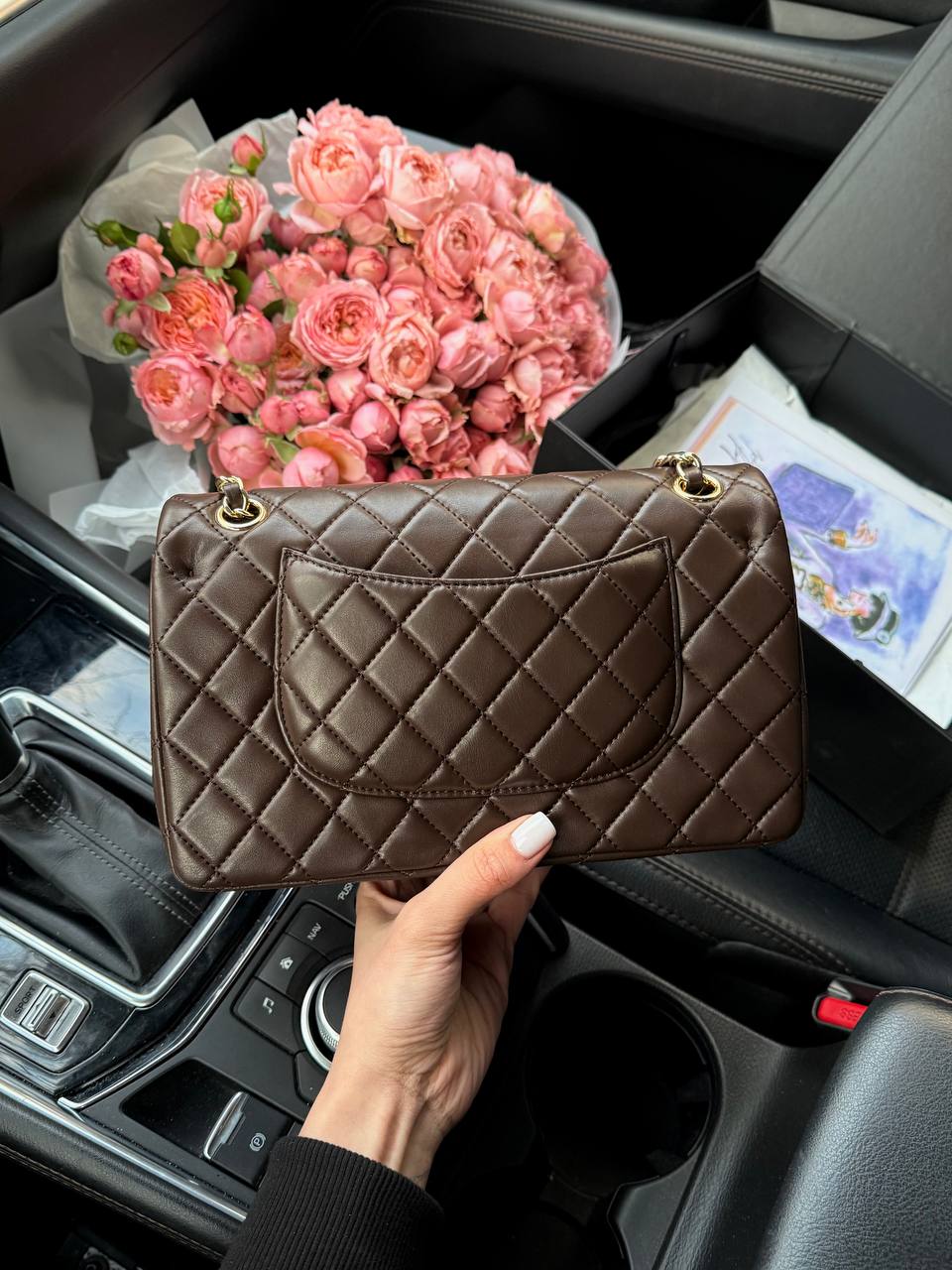 Chanel Classic Medium Double Flap in Chocolate/Gold - 10
