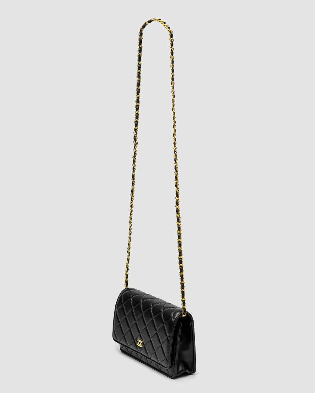 Chanel Classic Wallet on Chain Black/Gold - 9