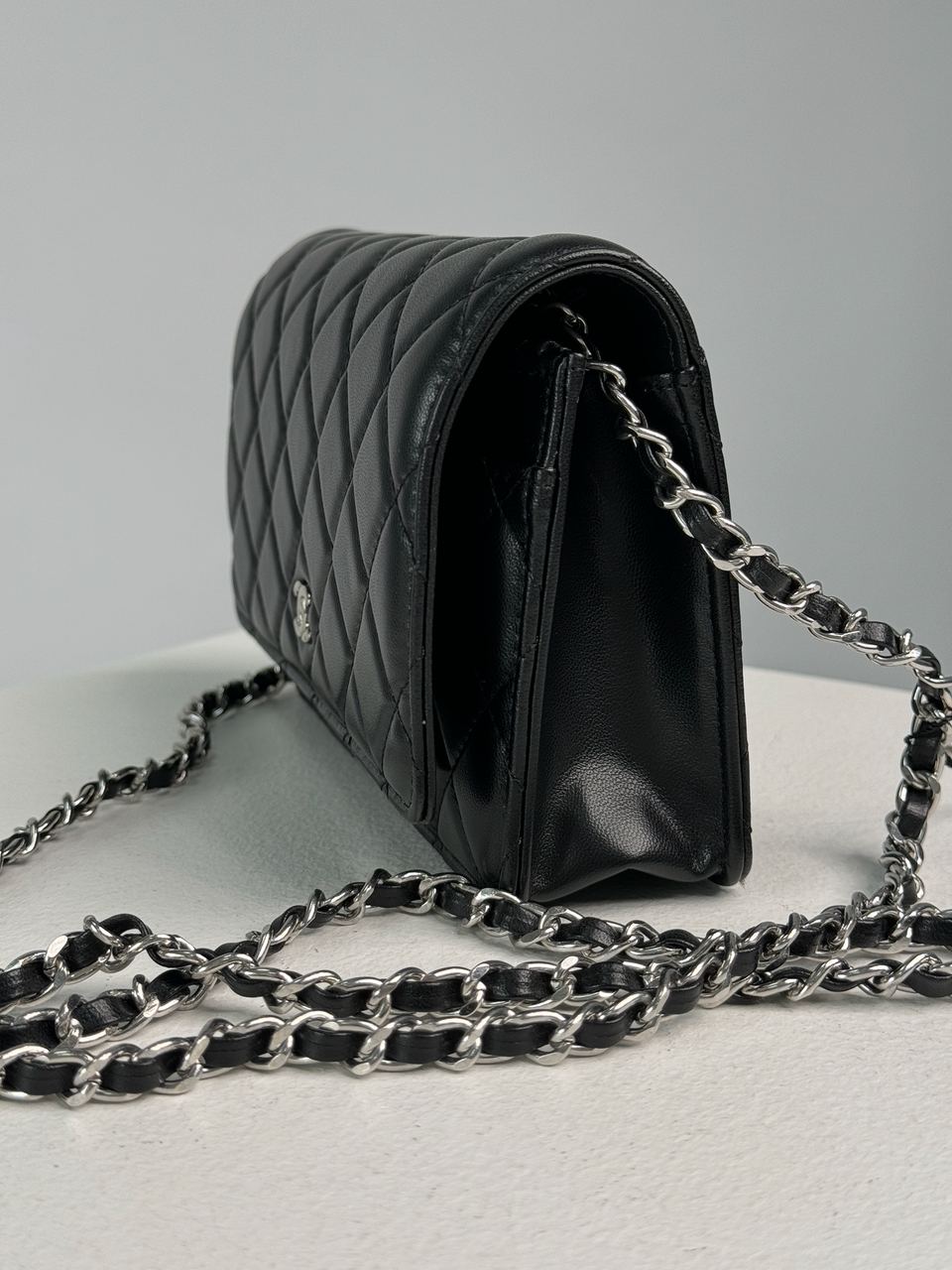 Chanel Classic Wallet on Chain Black/Silver - 15