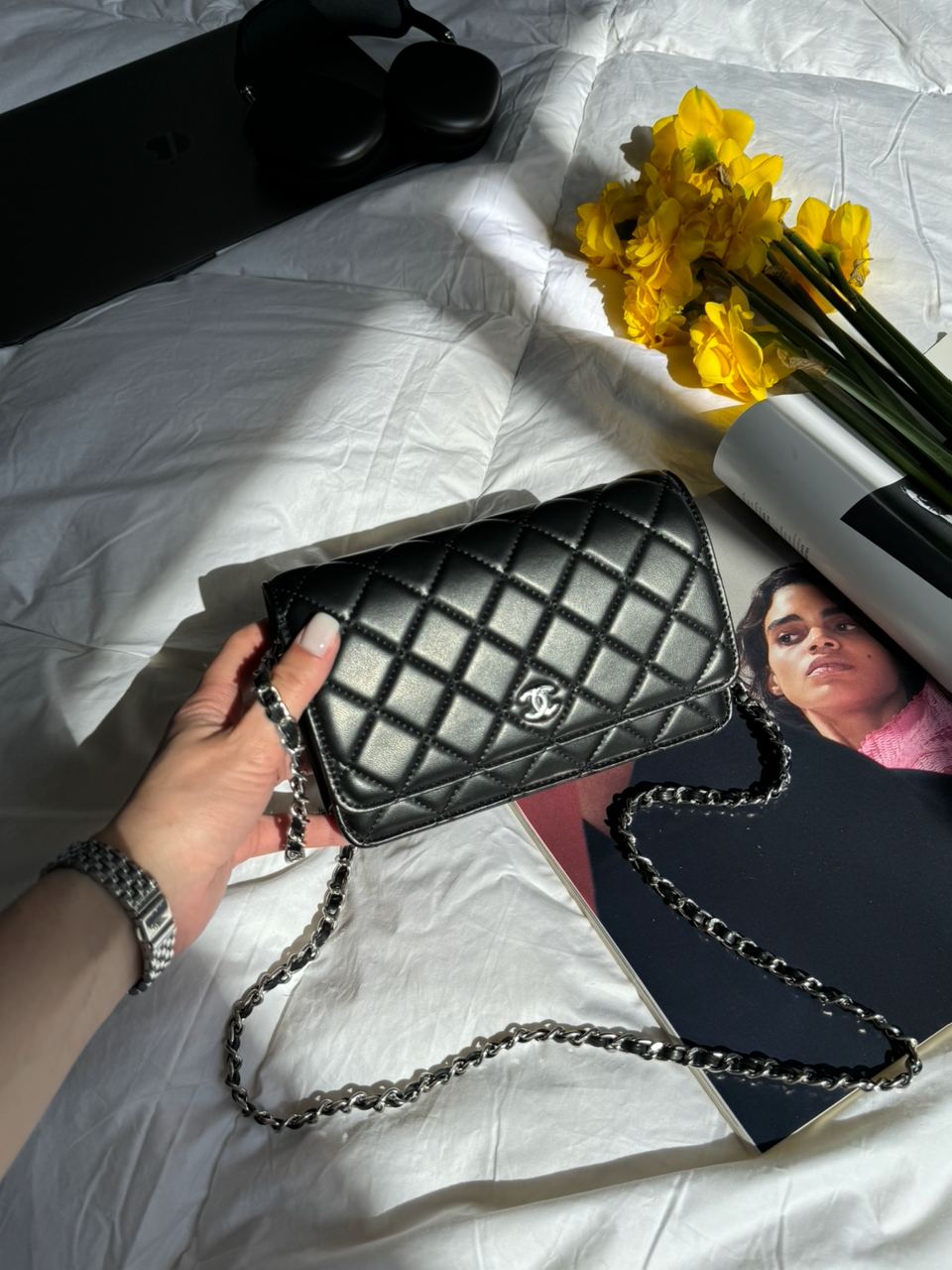 Chanel Classic Wallet on Chain Black/Silver - 8