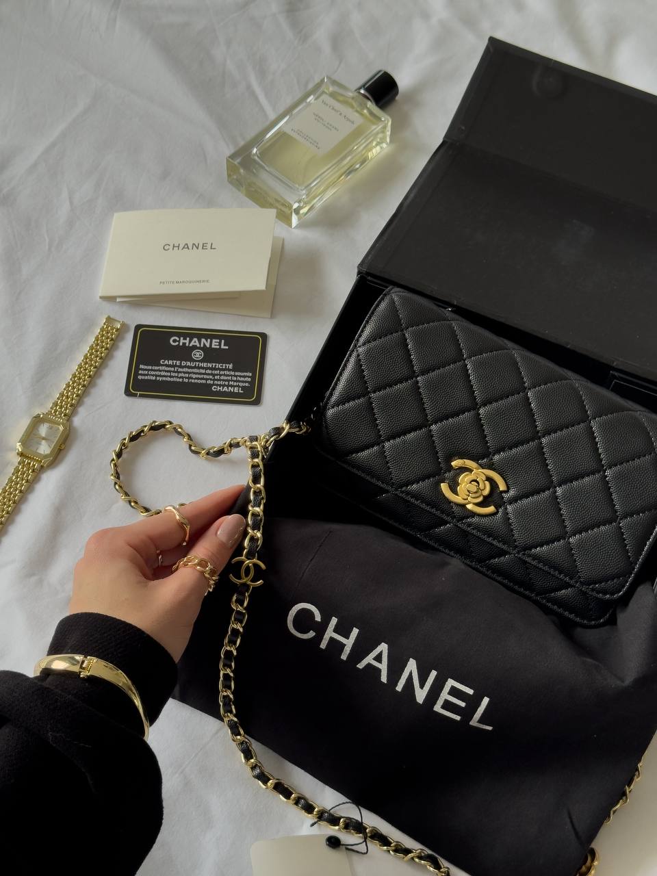 Chanel Classic Wallet on Chain Quilted Caviar Black/Gold - 2