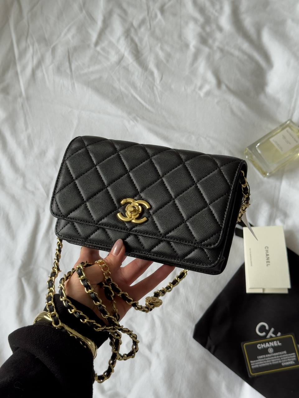 Chanel Classic Wallet on Chain Quilted Caviar Black/Gold - 5
