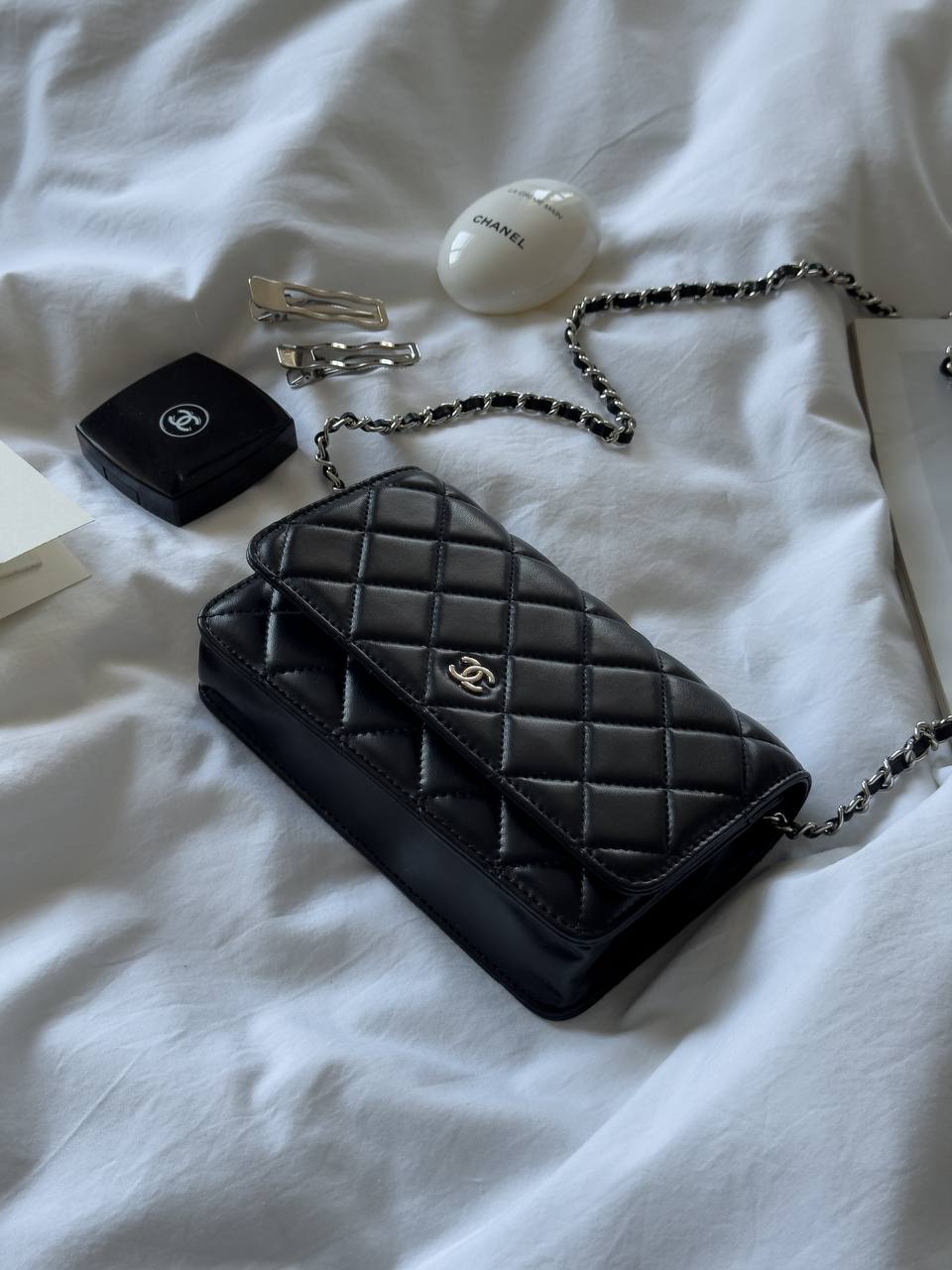 Chanel Classic Wallet on Chain Quilted Caviar Black/Silver - 10