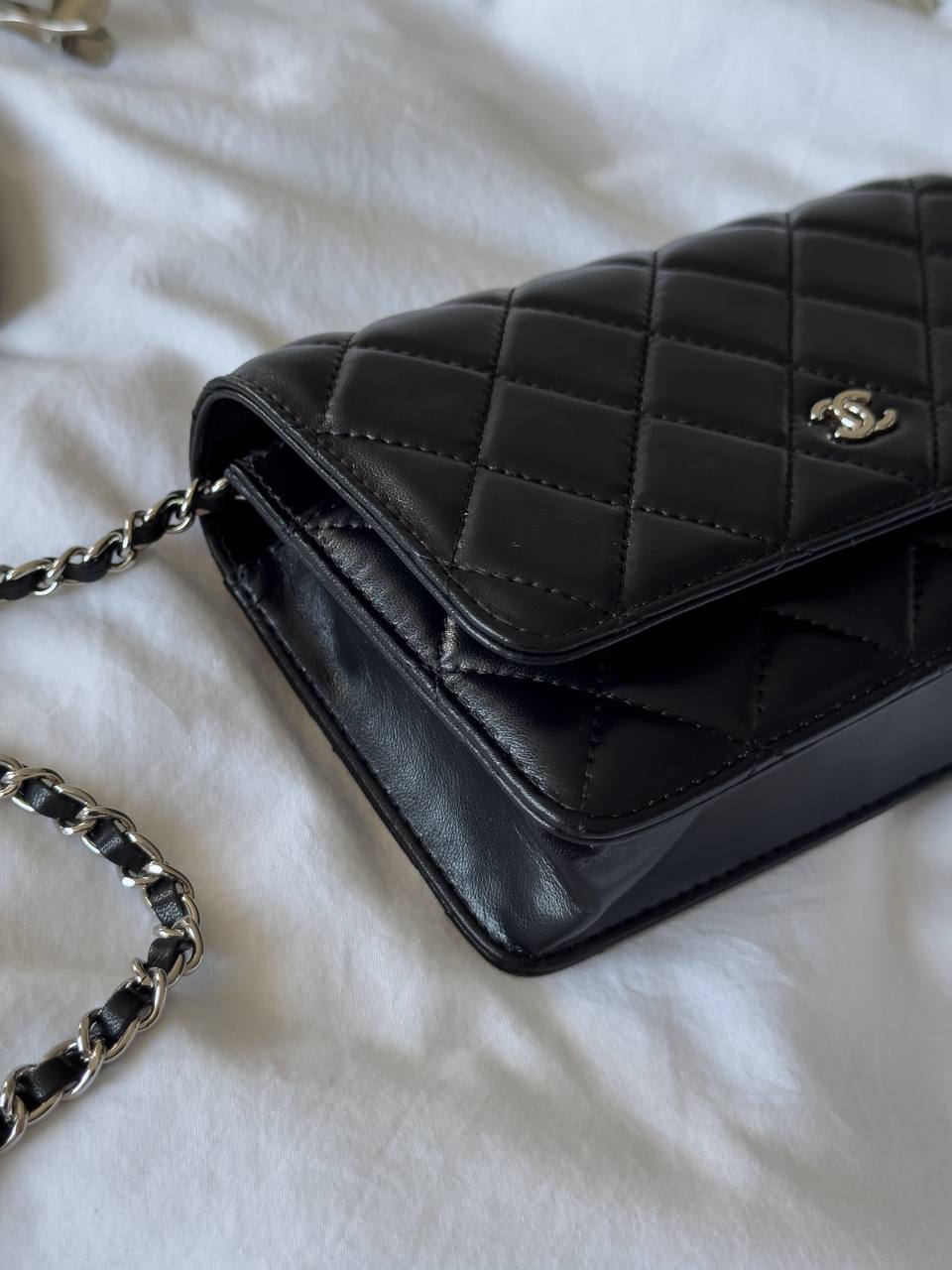 Chanel Classic Wallet on Chain Quilted Caviar Black/Silver - 12