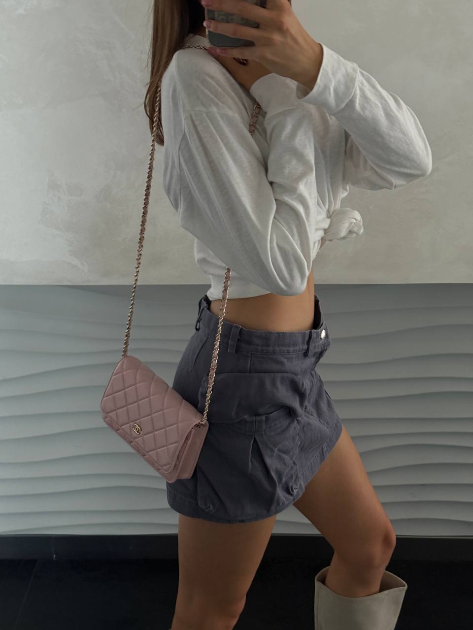 Chanel Classic Wallet on Chain Quilted Caviar Pink/Gold - 3