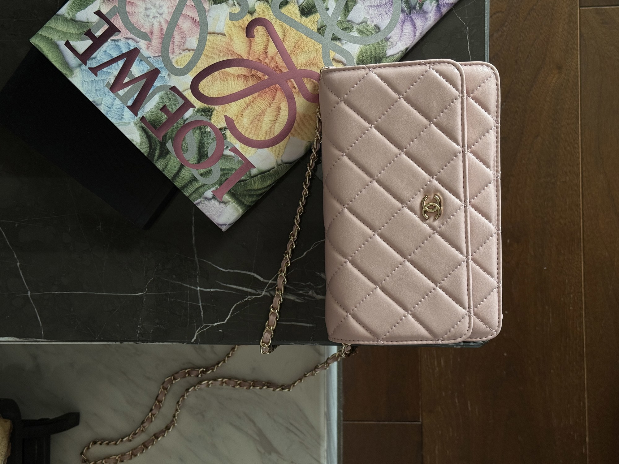 Chanel Classic Wallet on Chain Quilted Pink/Gold Магнітна Коробка - 15
