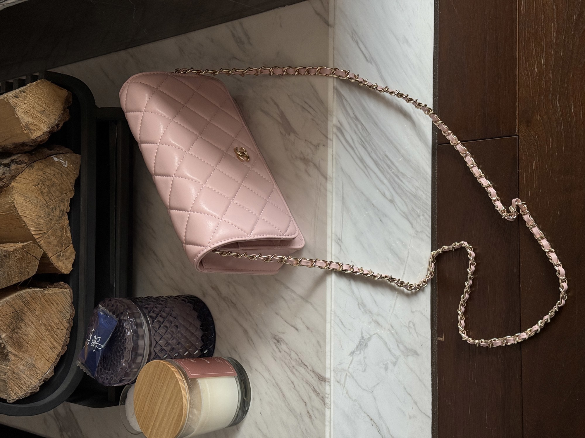 Chanel Classic Wallet on Chain Quilted Pink/Gold Магнітна Коробка - 6