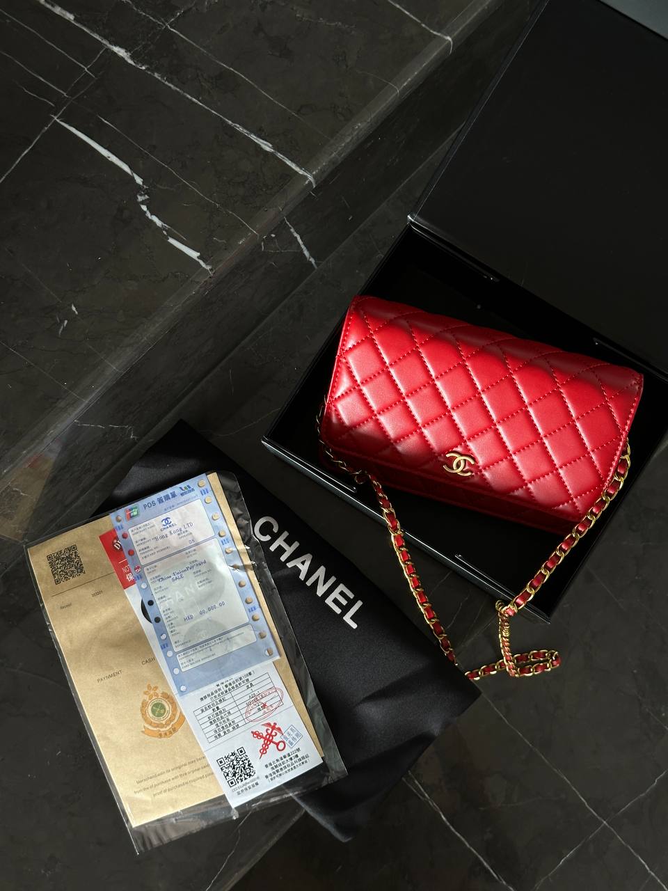 Chanel Classic Wallet On Chain Red Lambskin - 2