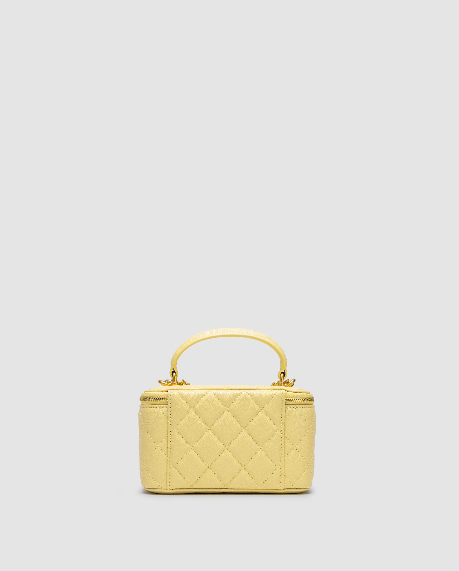 Chanel Classic Yellow Caviar Quilted Pearl Crush Vanity Bag - 2