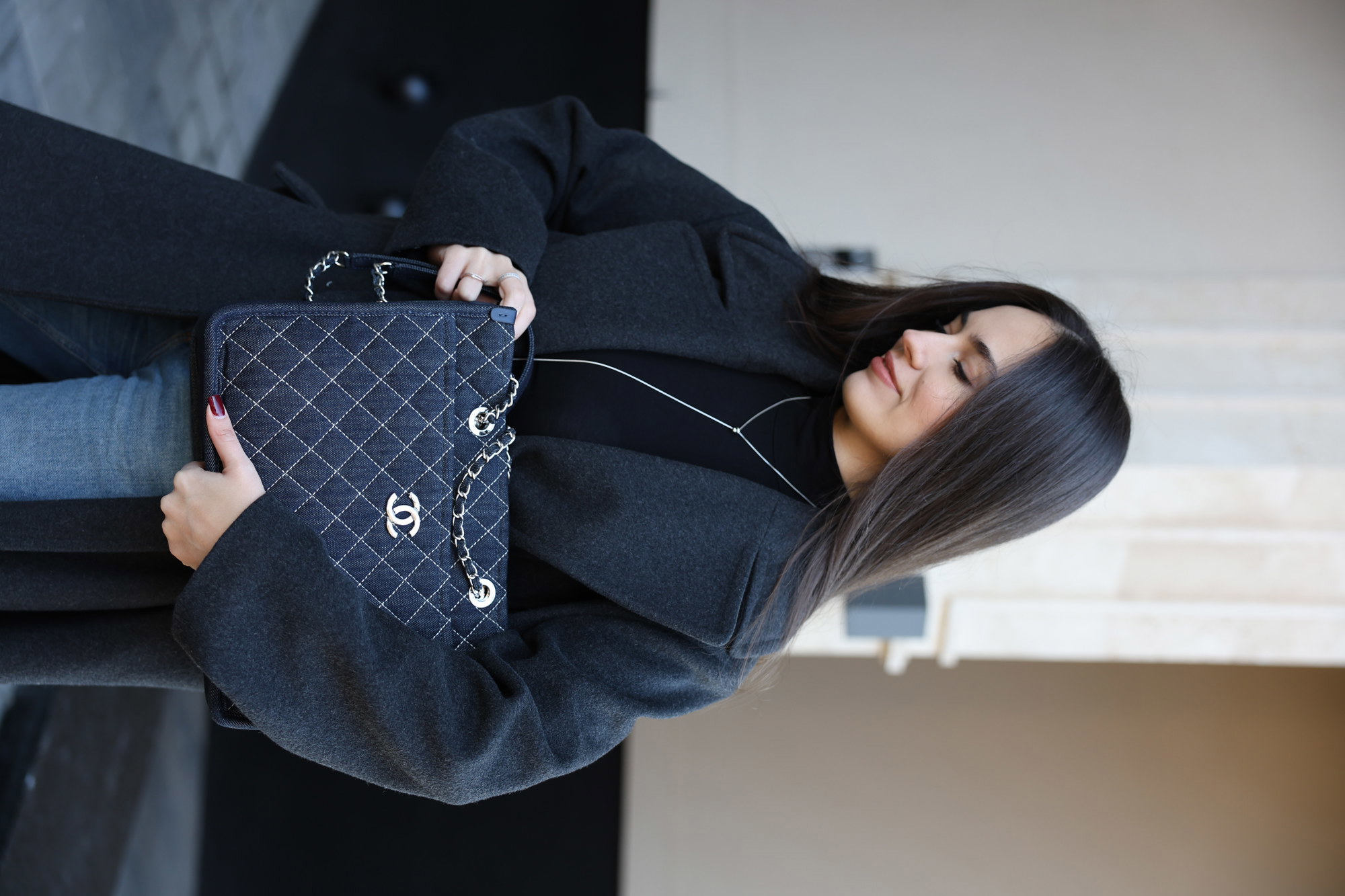 Chanel Denim Tote Bag with Wild Stitch Quilting - 10