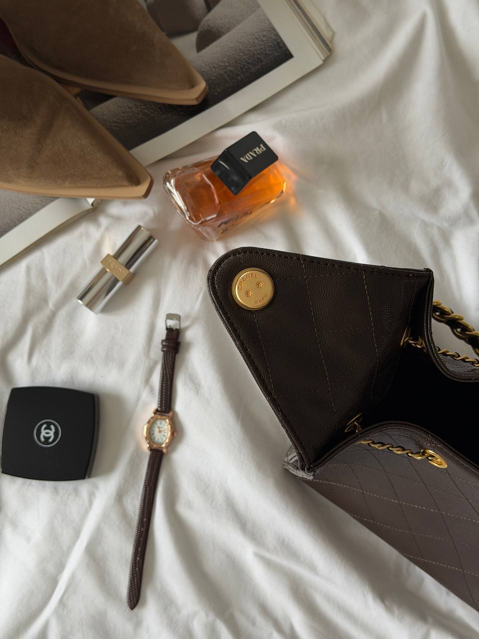 Chanel Handbag in Grained Calfskin Brown/Gold - 15