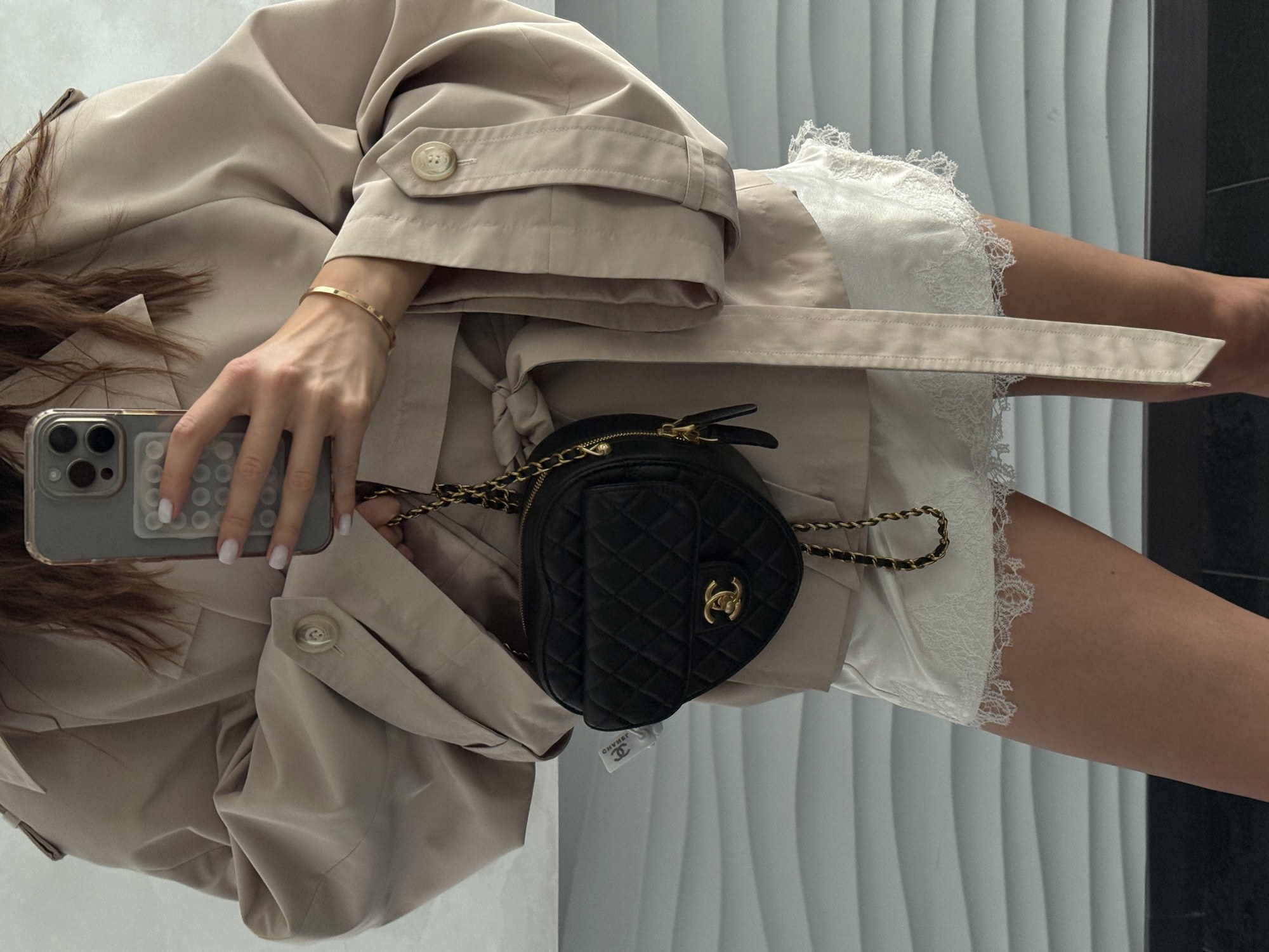 Chanel Heart Chain Clutch Bag Black Магнітна Коробка - 2