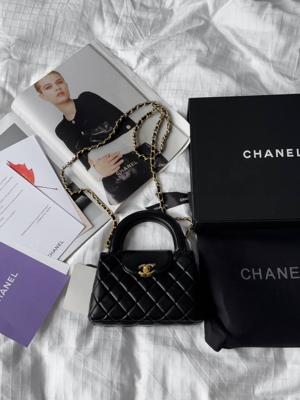 Chanel Kelly Bag Shiny Aged Calfskin Black &amp; Gold Hardware - 7