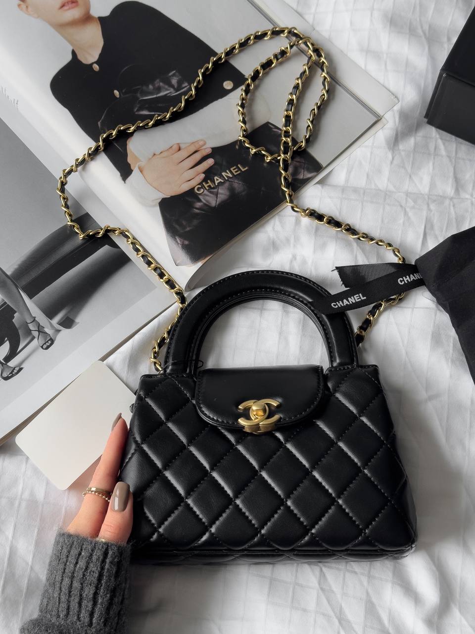 Chanel Kelly Bag Shiny Aged Calfskin Black &amp; Gold Hardware - 9