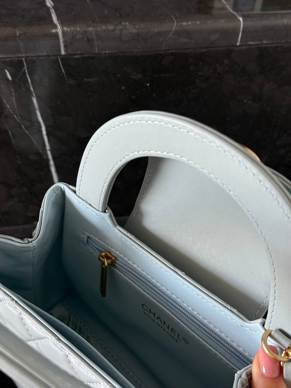 Chanel Kelly Bag Shiny Aged Calfskin Blue&amp; Gold Hardware - 12