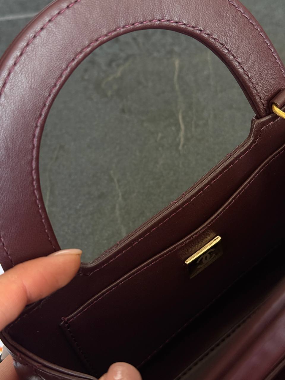 Chanel Kelly Bag Shiny Aged Calfskin Burgundy &amp; Gold Hardware - 6