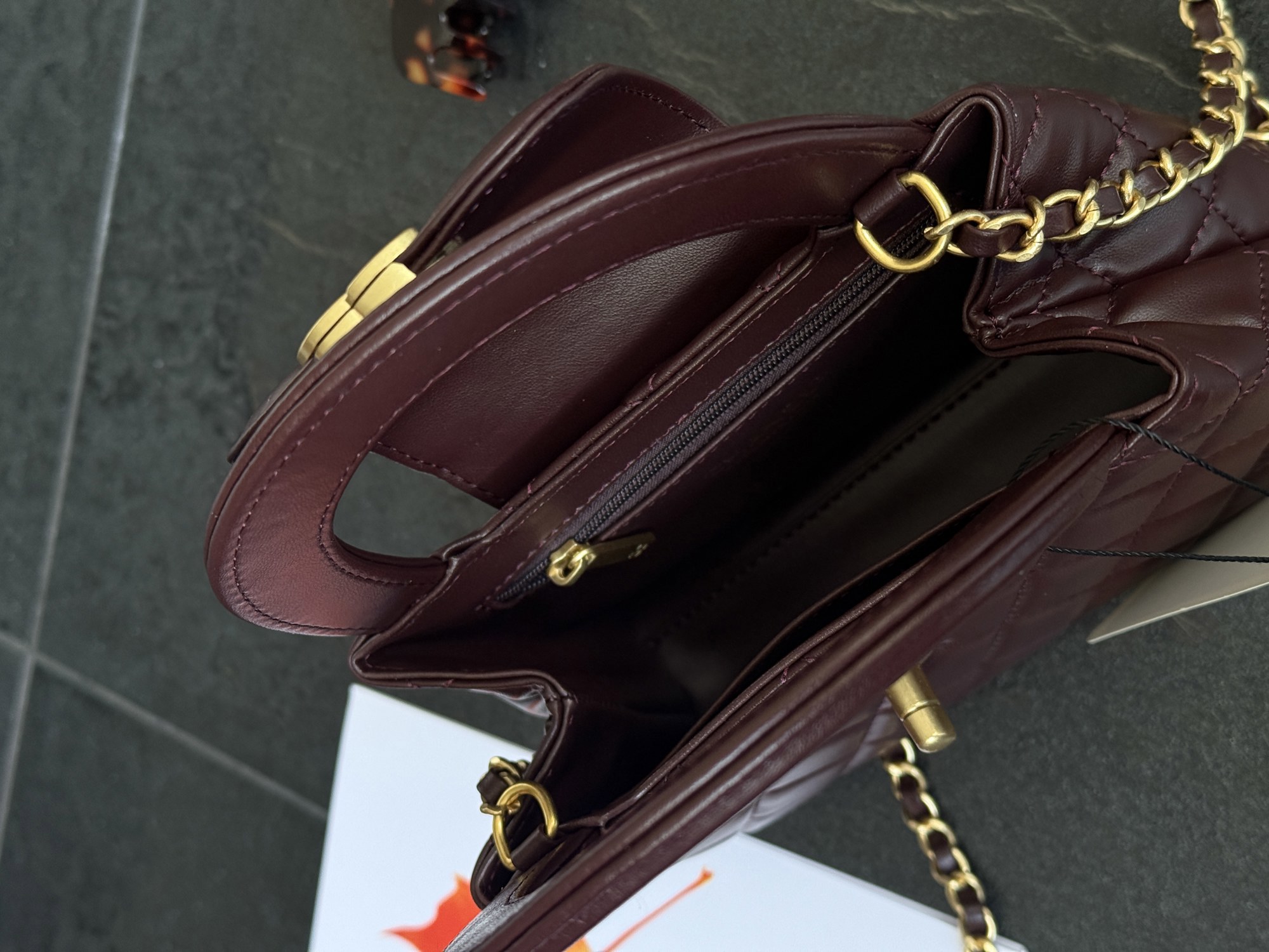Chanel Kelly Bag Shiny Aged Calfskin Burgundy & Gold Hardware Кор - 12
