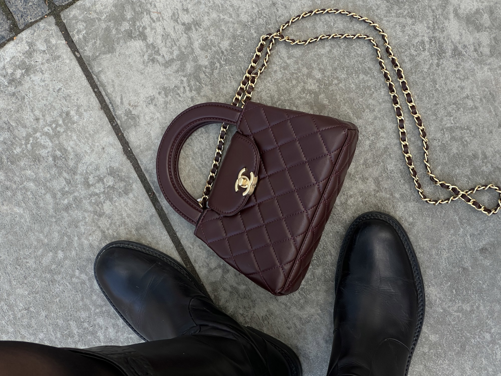 Chanel Kelly Bag Shiny Aged Calfskin Burgundy & Gold Hardware - 14