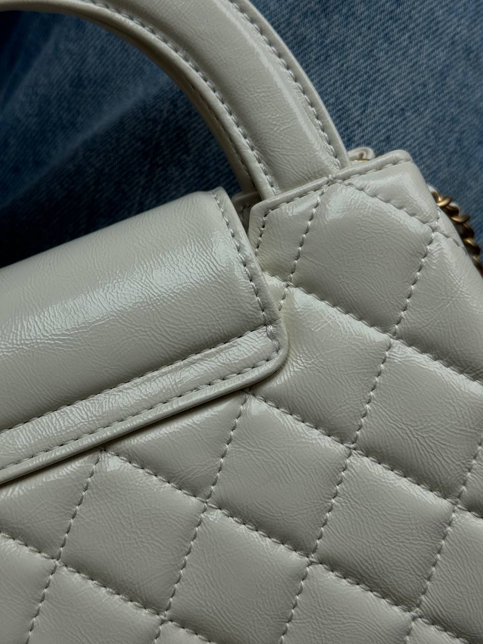 Chanel Kelly Bag Shiny Aged Calfskin Cream &amp; Gold Hardware - 5