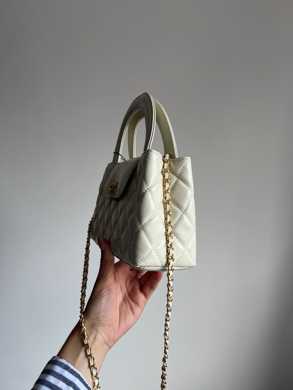 Chanel Kelly Bag Shiny Aged Calfskin Cream &amp; Gold Hardware - 4