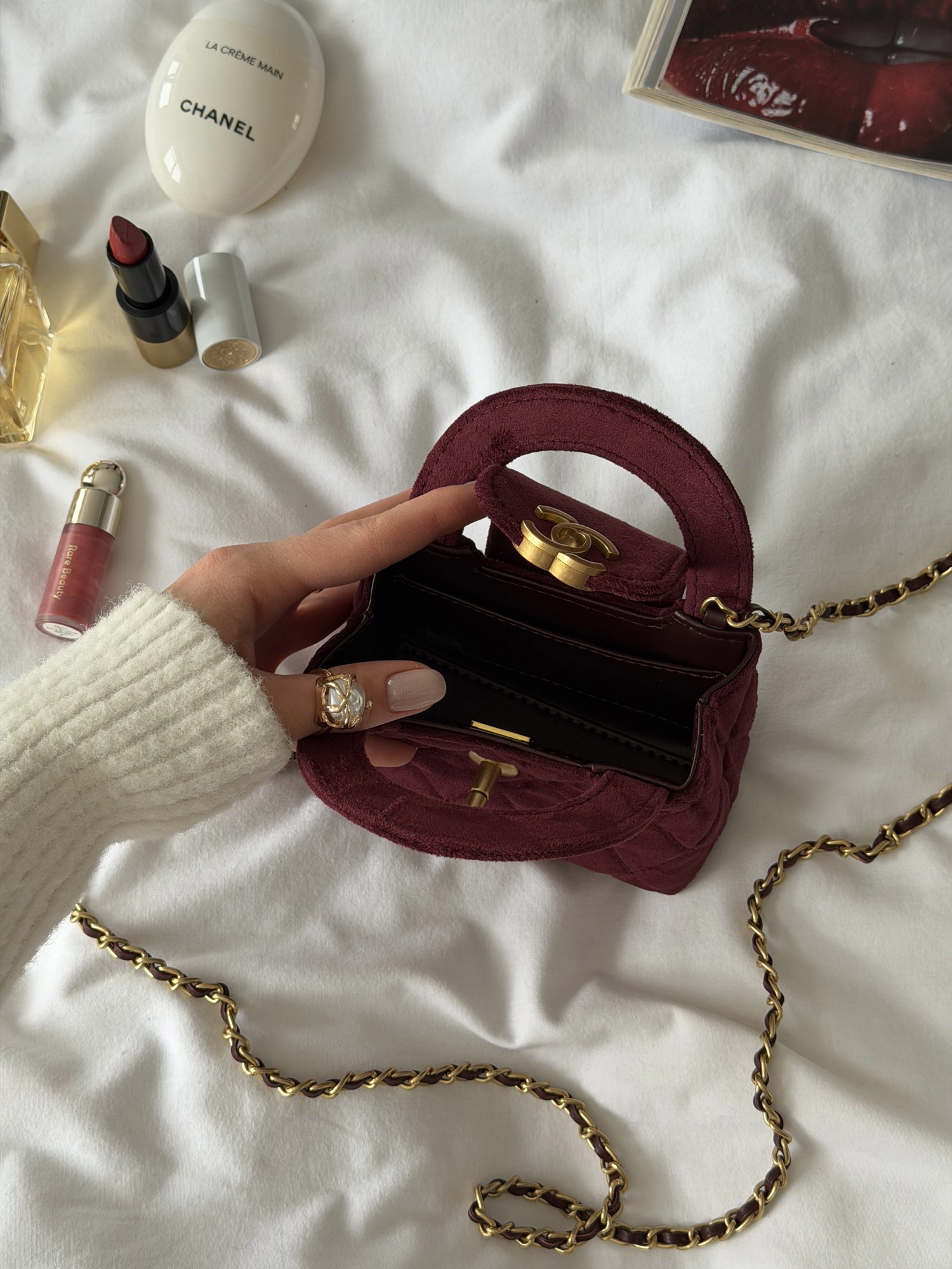 Chanel Kelly Micro Burgundy/Gold - 14