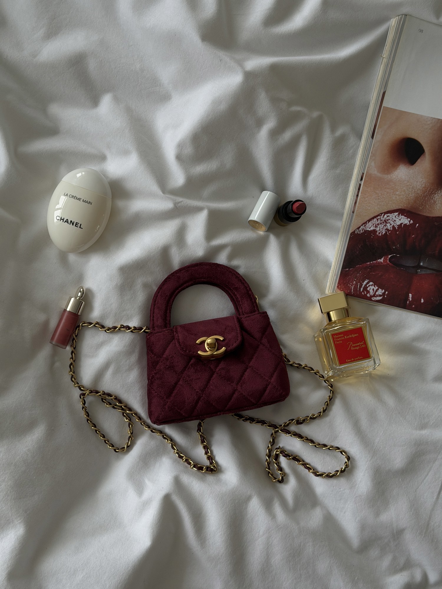 Chanel Kelly Micro Burgundy/Gold - 12