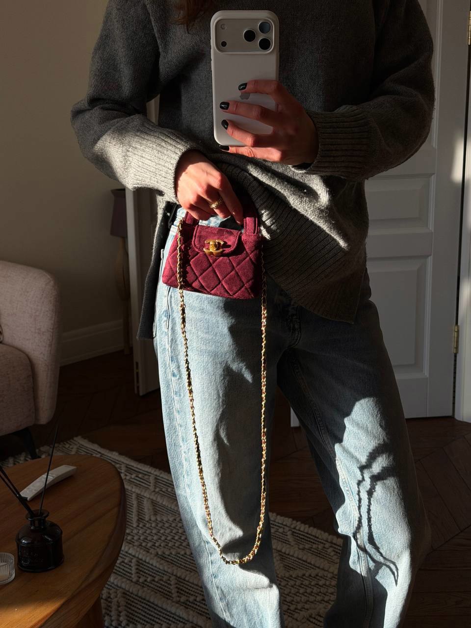 Chanel Kelly Micro Burgundy/Gold - 2