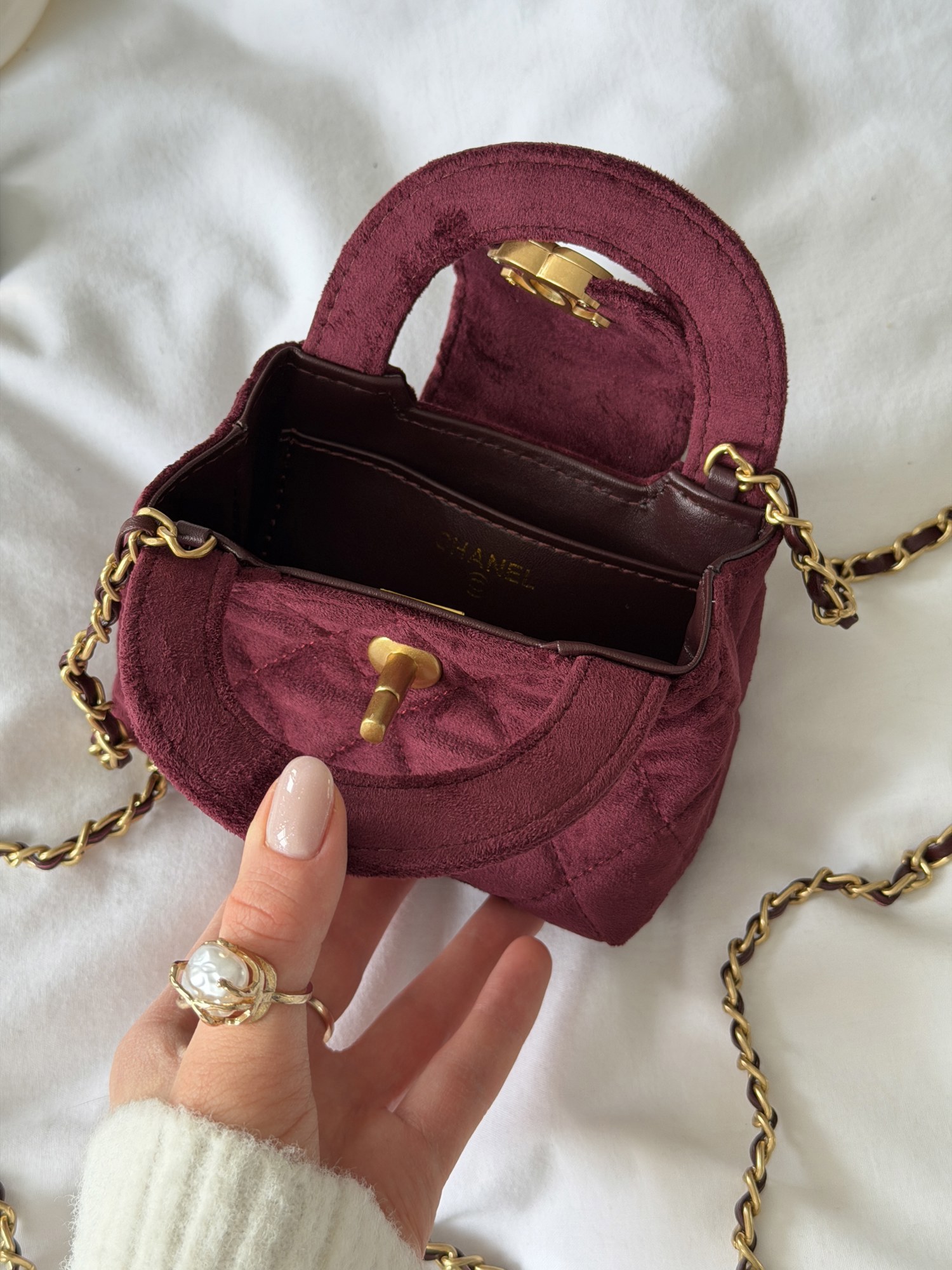 Chanel Kelly Micro Burgundy/Gold - 13